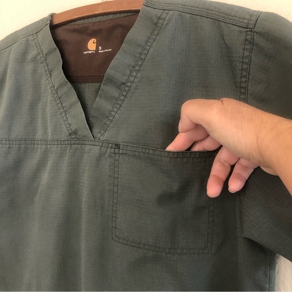 Carhartt Medical Mens Ripstop Multi-Pocket Short Sleeves Scrub Top Size S - Picture 3 of 13
